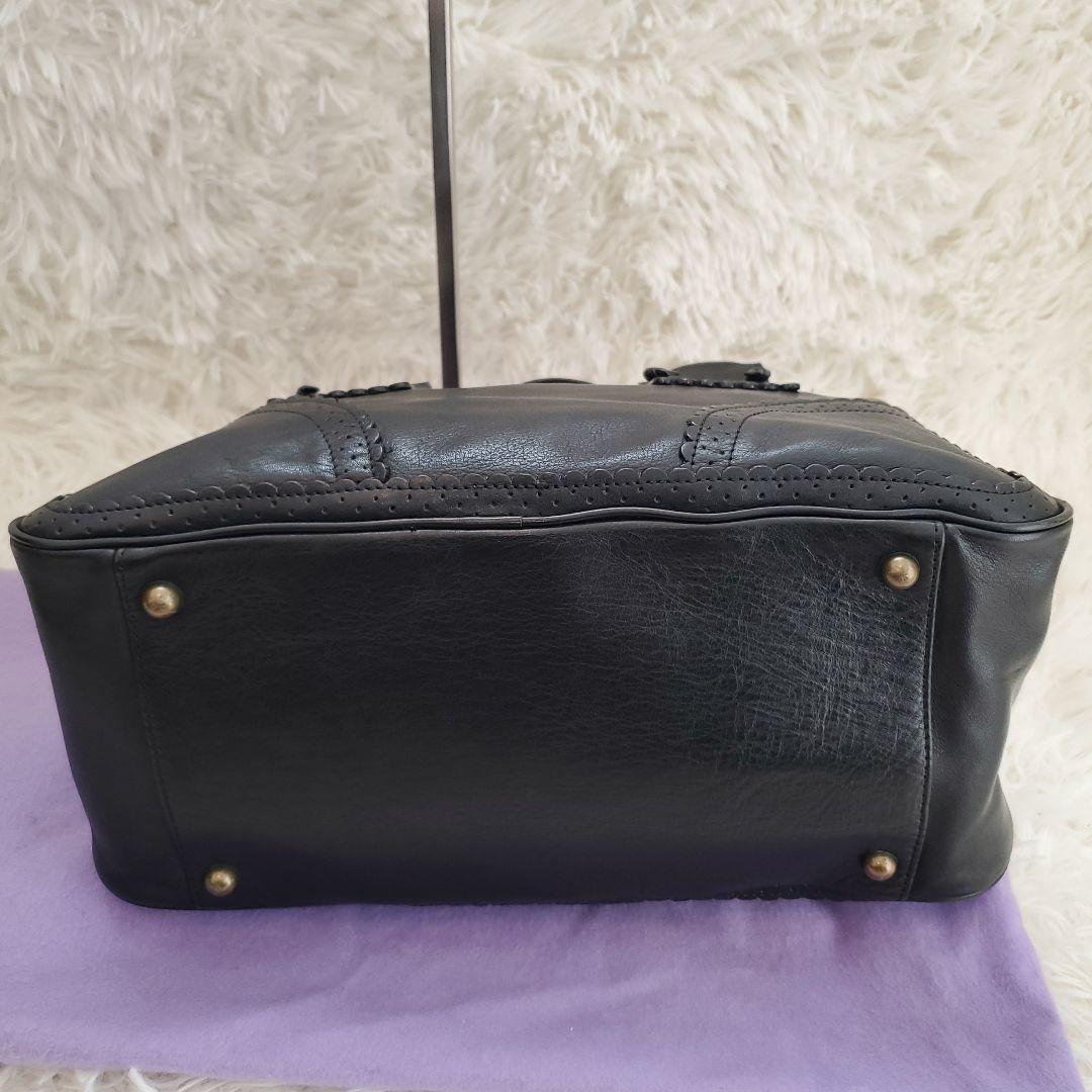 ⭐未使用級⭐ANNA SUI ミニ ボストンバッグ ブラック レザー 蝶