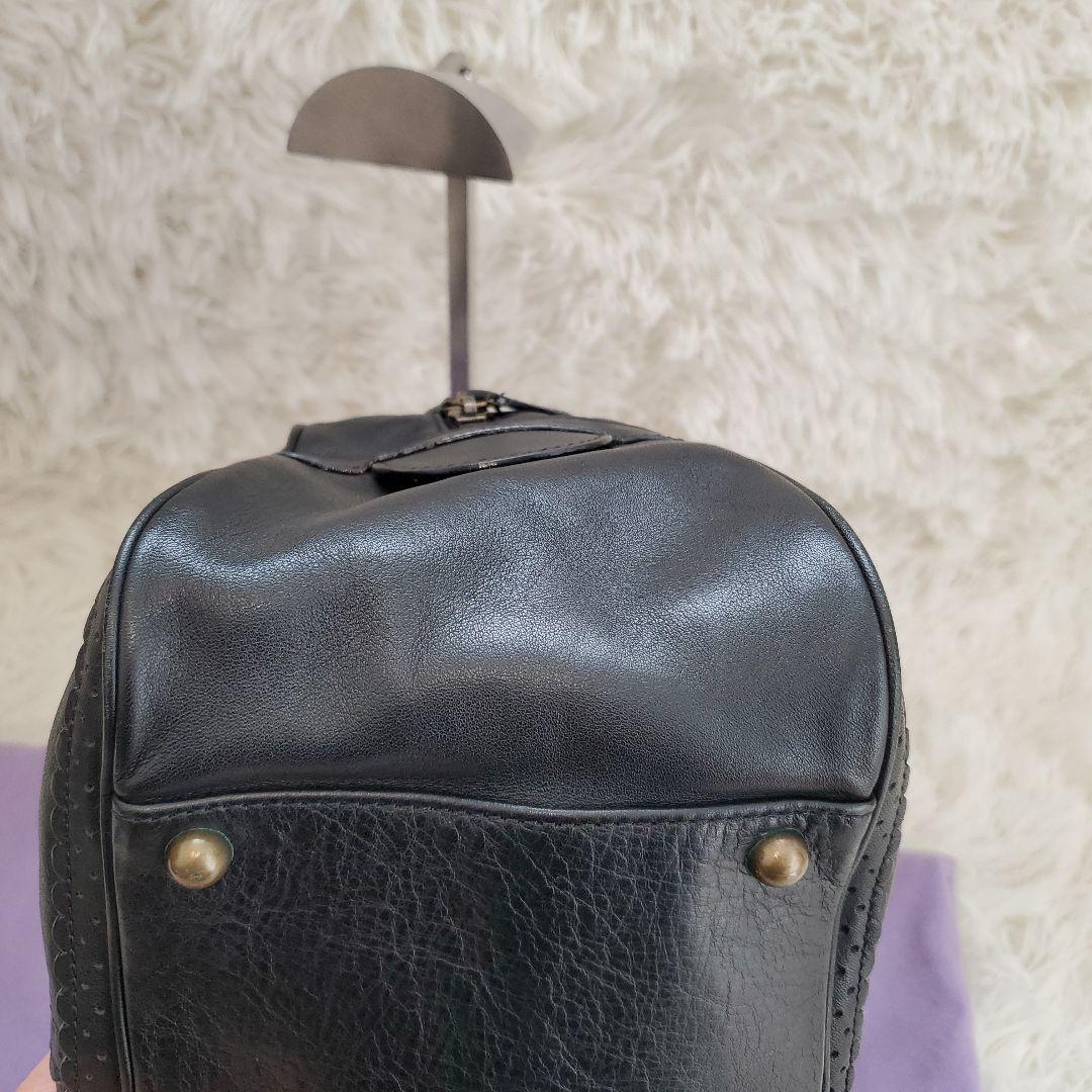 ⭐未使用級⭐ANNA SUI ミニ ボストンバッグ ブラック レザー 蝶