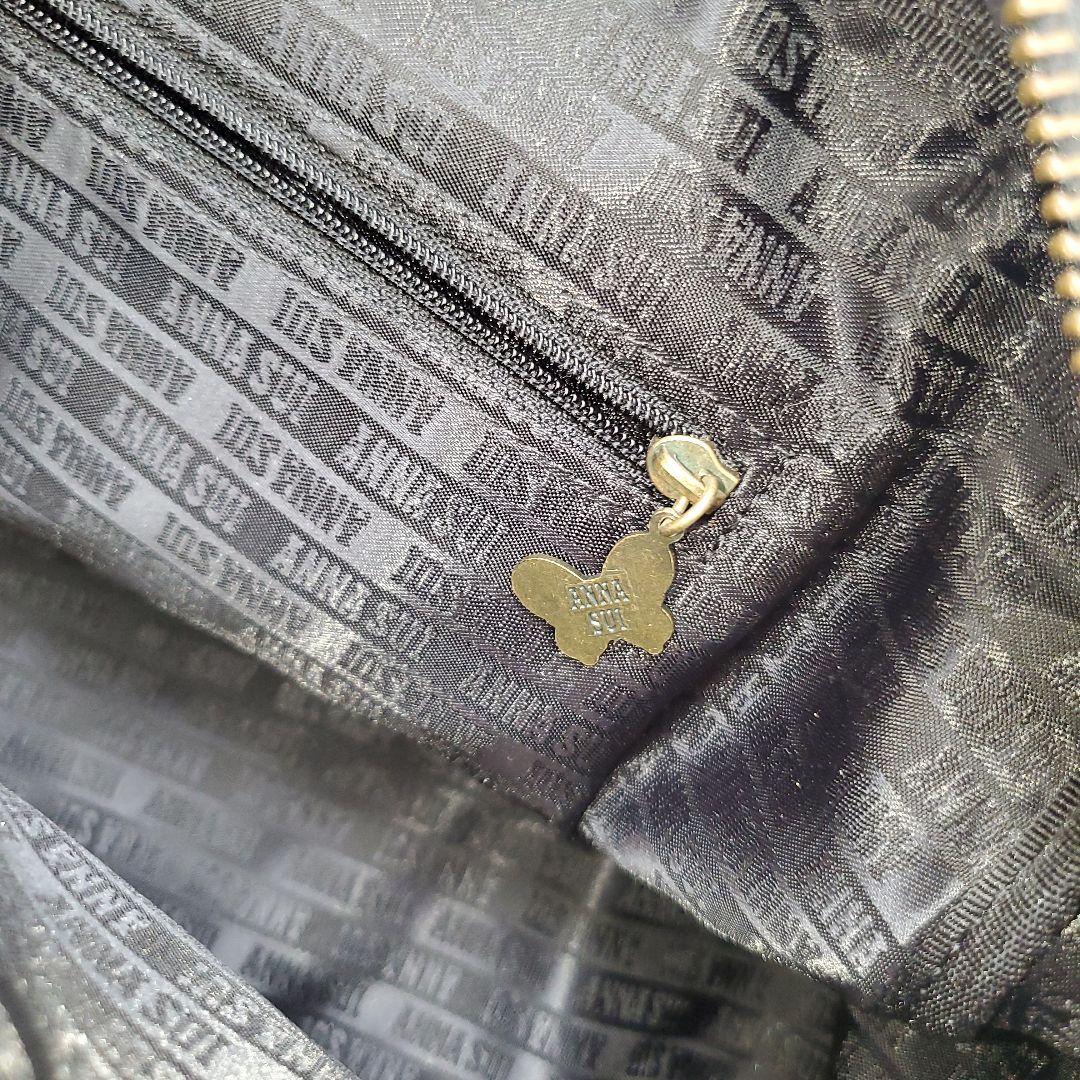 ⭐未使用級⭐ANNA SUI ミニ ボストンバッグ ブラック レザー 蝶