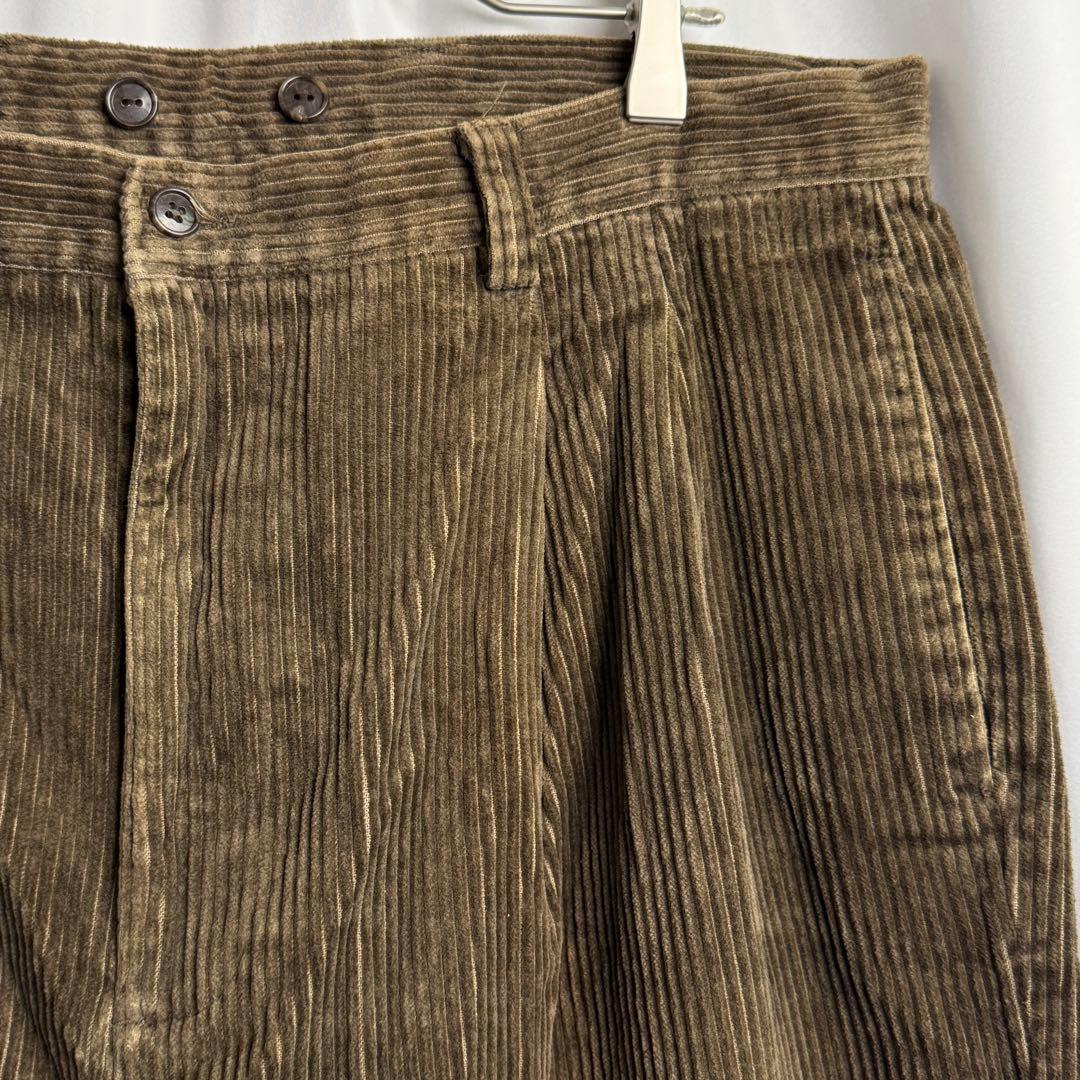 90s GAP 2タック 太畝 コーデュロイ パンツ W35×L29 ブラウン