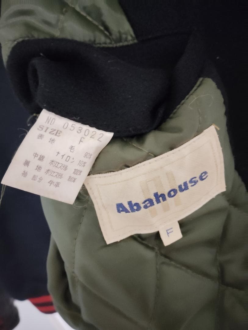 送料込み★ABAHOUSEアバハウス　袖革　スタジャンブラック良好sizeL相当