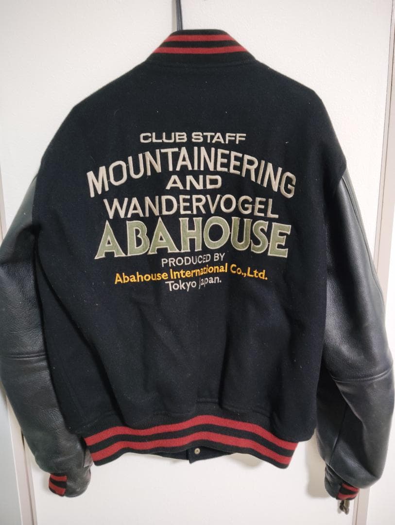 送料込み★ABAHOUSEアバハウス　袖革　スタジャンブラック良好sizeL相当