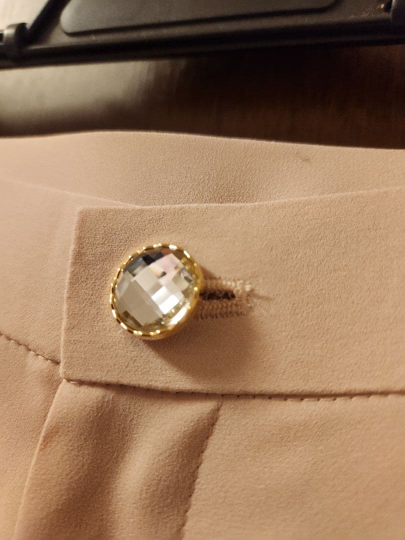 Verybrain♡ピンクベージュ レース装飾 ワイドパンツ