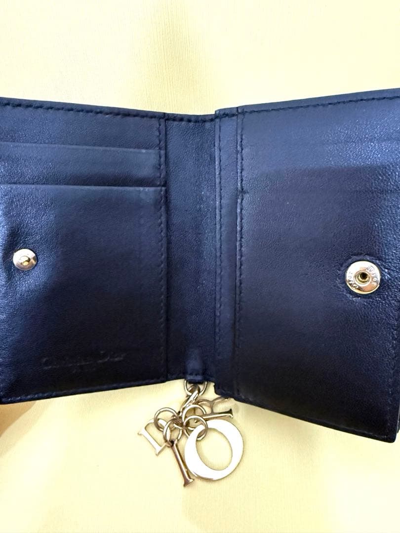 クリスチャンディオール　カナージュ　ブラック　レザー