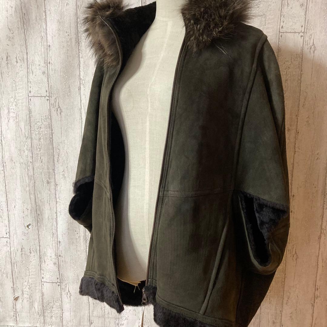 GRACE CONTINENTAL リアルファー 羊革 ムートンケープコート
