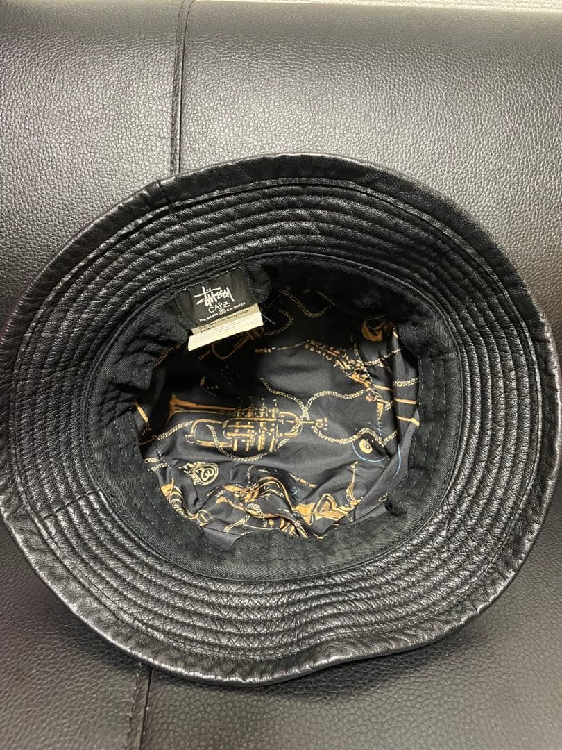 Stussy バケットハット ポークハット　リアルレザー　ブラス　ステューシー