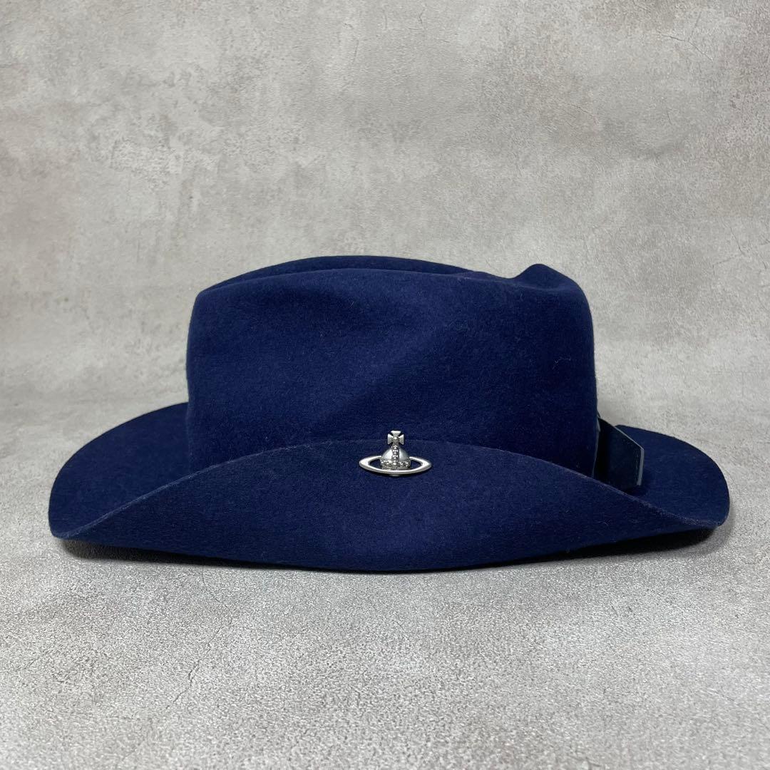 Vivienne Westwood オーブ ウールフェルトハット ネイビー 帽子