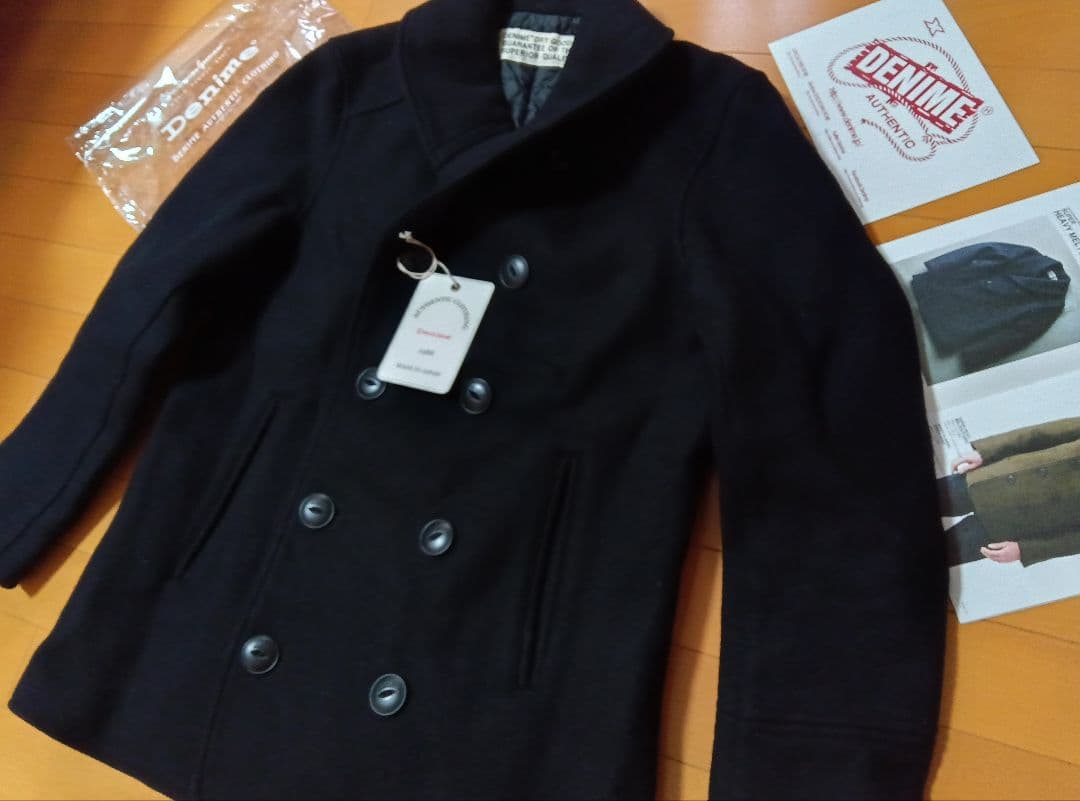 ハ*ん様 美品49,500円DENIMEドゥニームメルトンPコート黒ブラックL