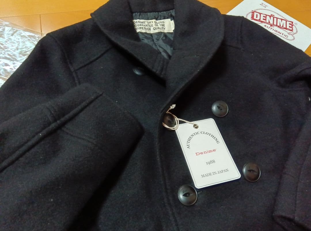 ハ*ん様 美品49,500円DENIMEドゥニームメルトンPコート黒ブラックL