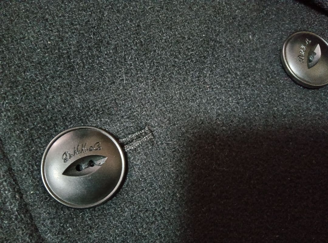 ハ*ん様 美品49,500円DENIMEドゥニームメルトンPコート黒ブラックL