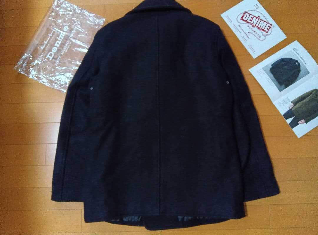 ハ*ん様 美品49,500円DENIMEドゥニームメルトンPコート黒ブラックL