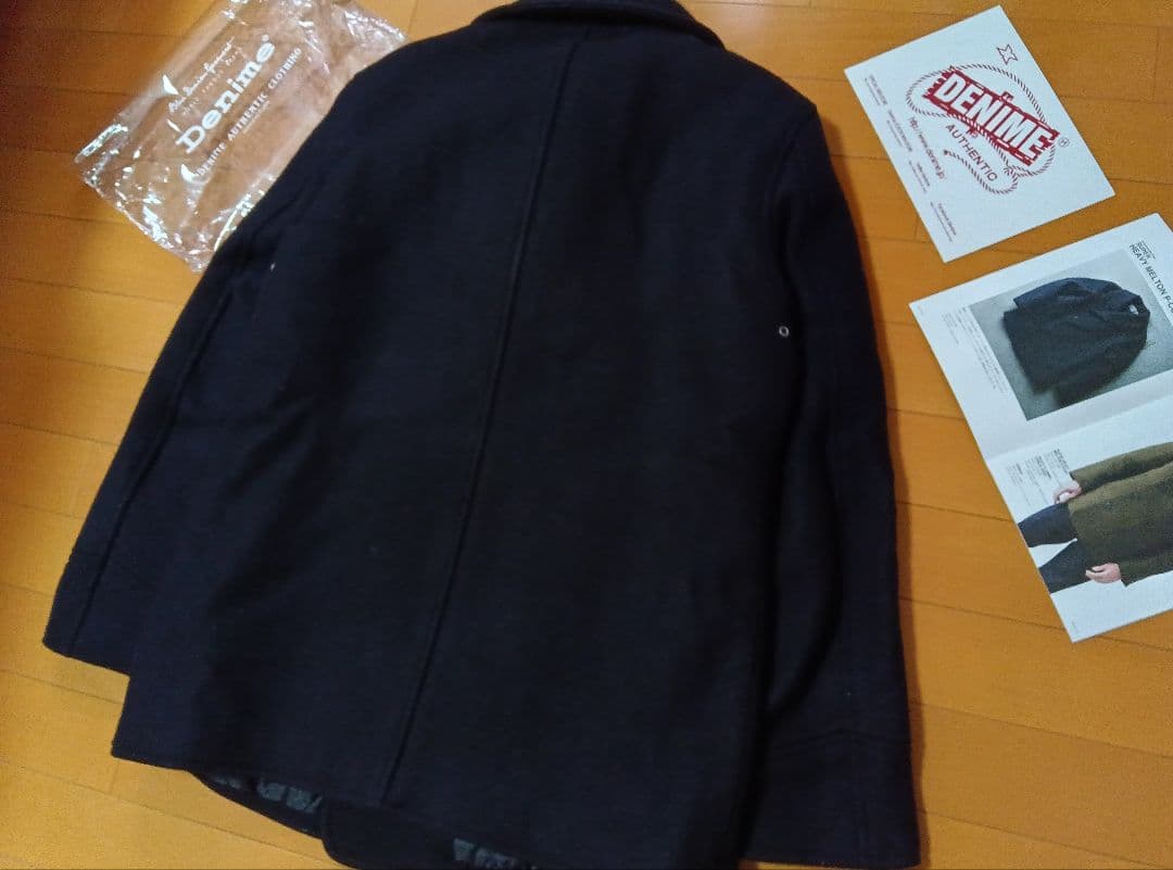 ハ*ん様 美品49,500円DENIMEドゥニームメルトンPコート黒ブラックL