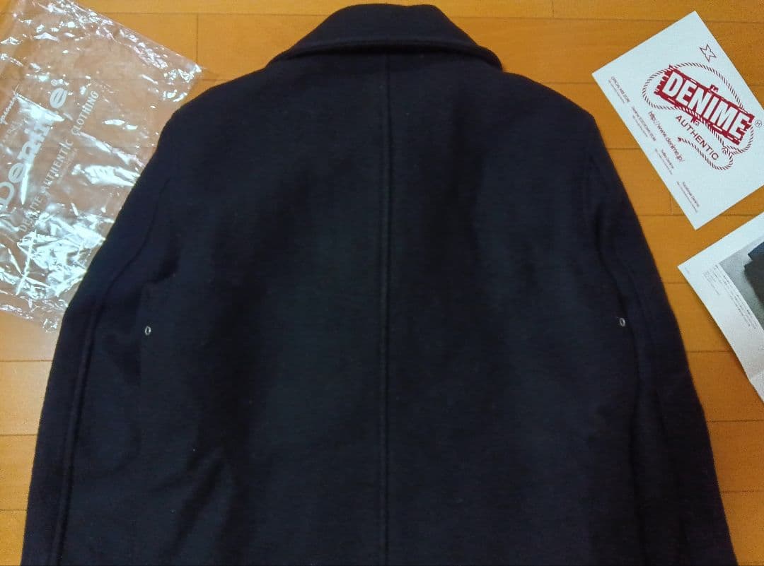 ハ*ん様 美品49,500円DENIMEドゥニームメルトンPコート黒ブラックL