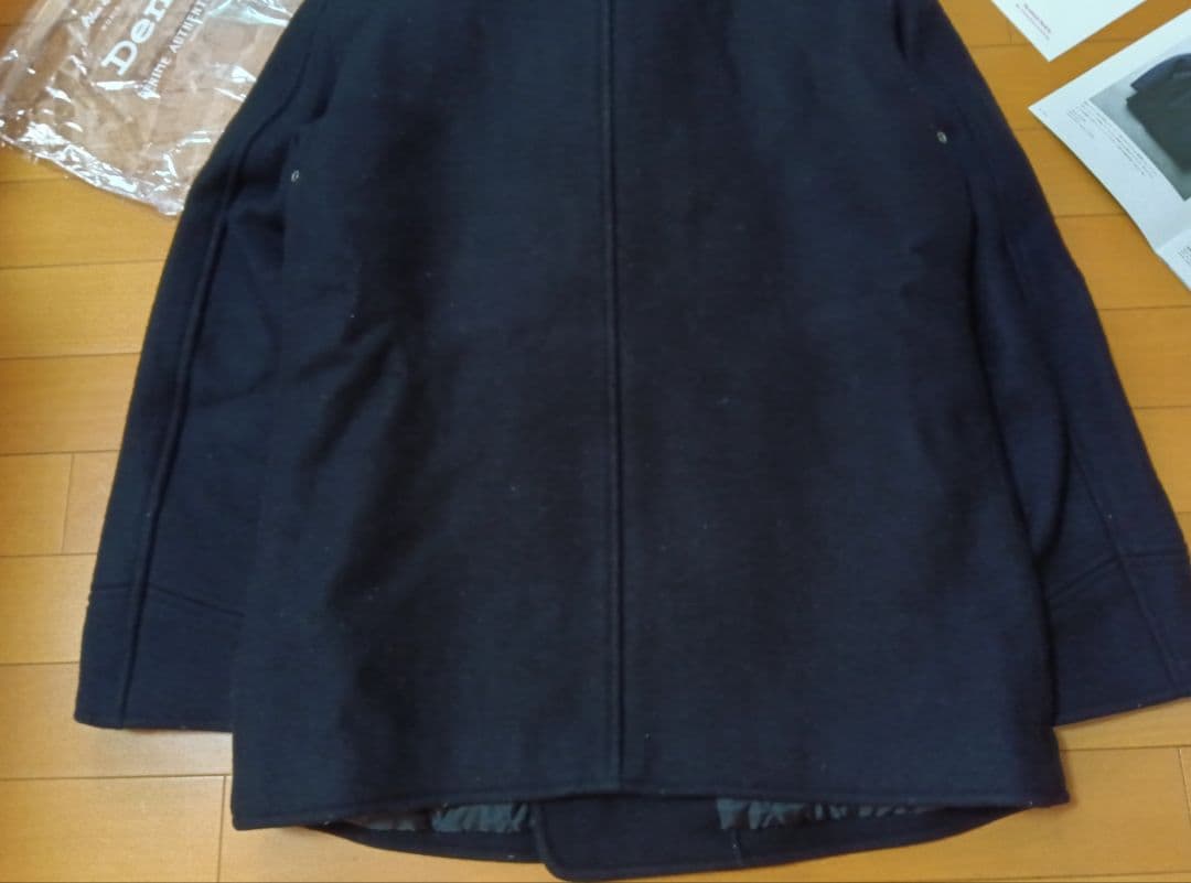 ハ*ん様 美品49,500円DENIMEドゥニームメルトンPコート黒ブラックL