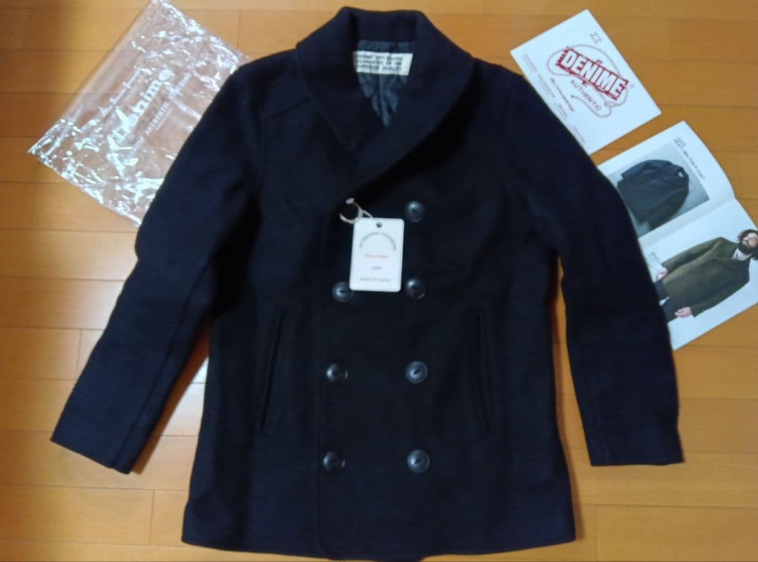 ハ*ん様 美品49,500円DENIMEドゥニームメルトンPコート黒ブラックL