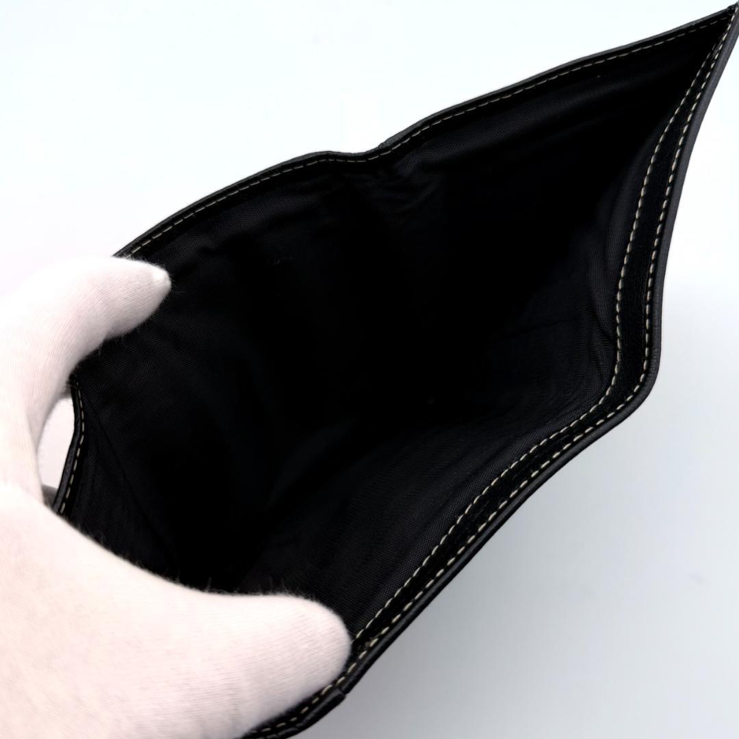 PRADA プラダ サフィアーノ パンチング 三角ロゴ 三つ折り財布 ブラック