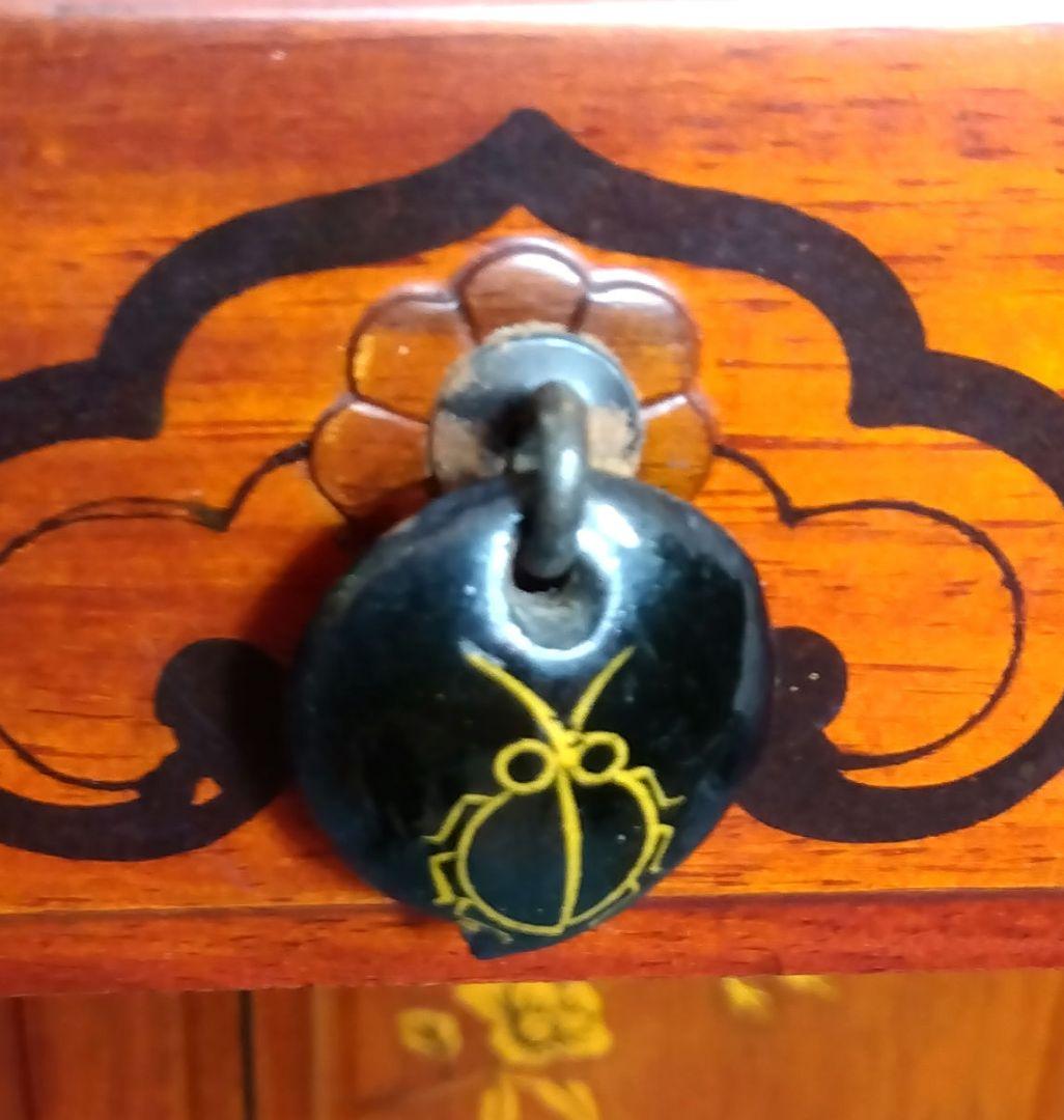 アンティーク　唐木　象嵌模様 花鳥図 李朝家具 李朝箪笥