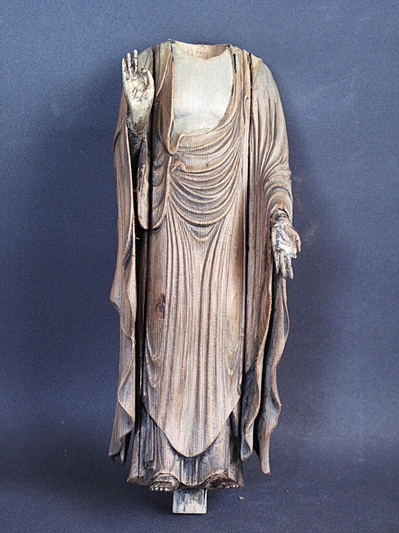 珍しい像!!『玉眼寄木造り 分解 阿弥陀如来像』総高30㎝ 像高26.5㎝