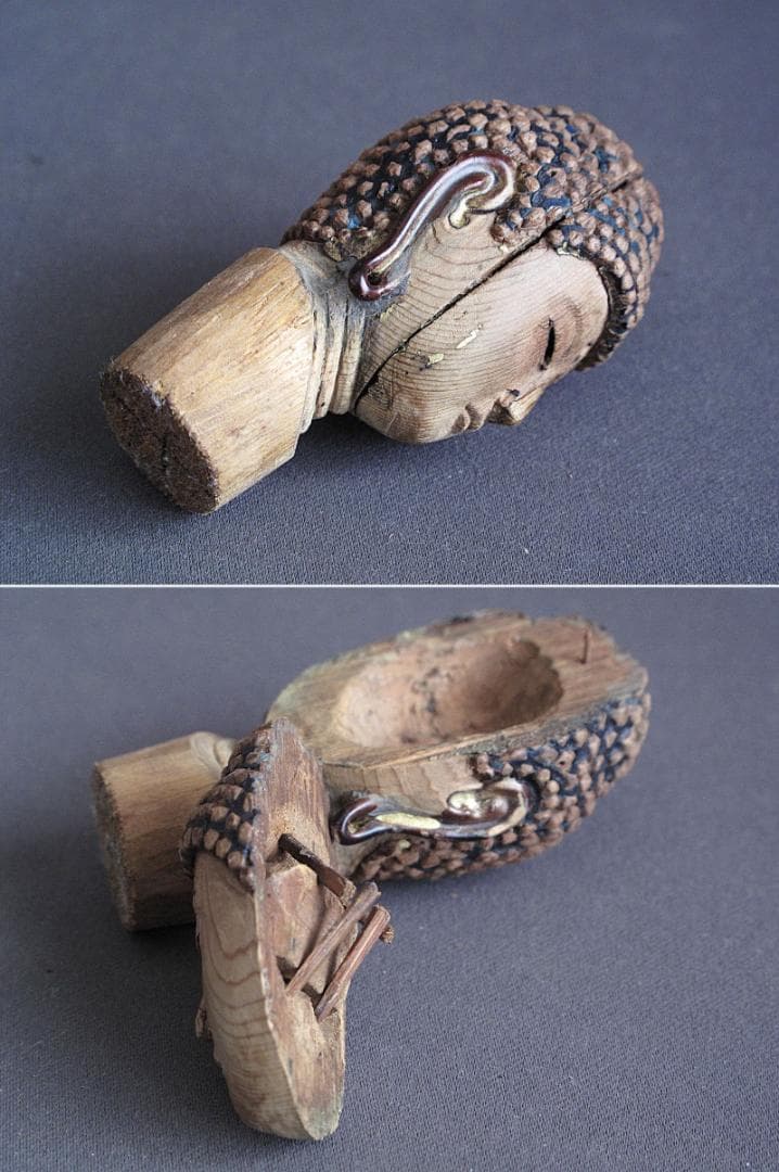 珍しい像!!『玉眼寄木造り 分解 阿弥陀如来像』総高30㎝ 像高26.5㎝