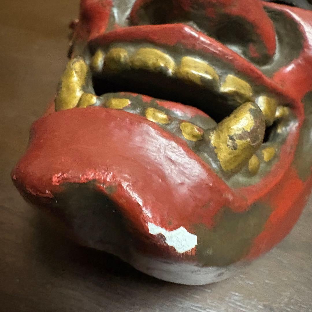 鬼の顔 陶器製お面 般若　能面　伝統　骨董　Japan