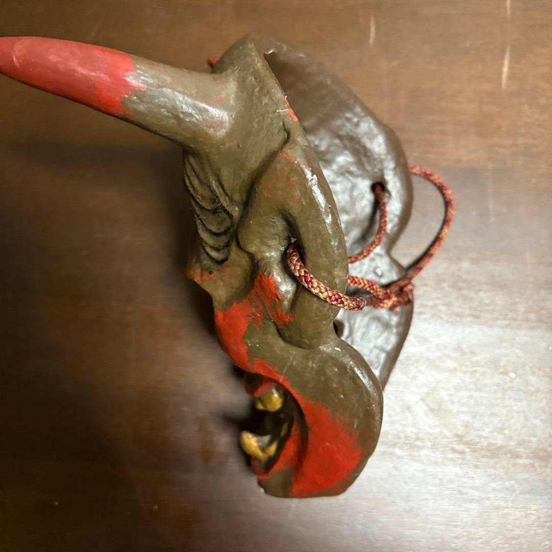 鬼の顔 陶器製お面 般若　能面　伝統　骨董　Japan