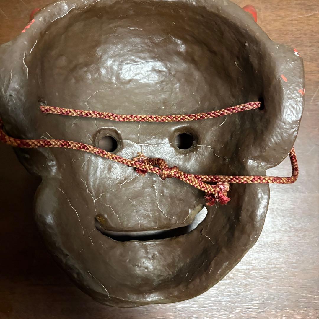 鬼の顔 陶器製お面 般若　能面　伝統　骨董　Japan