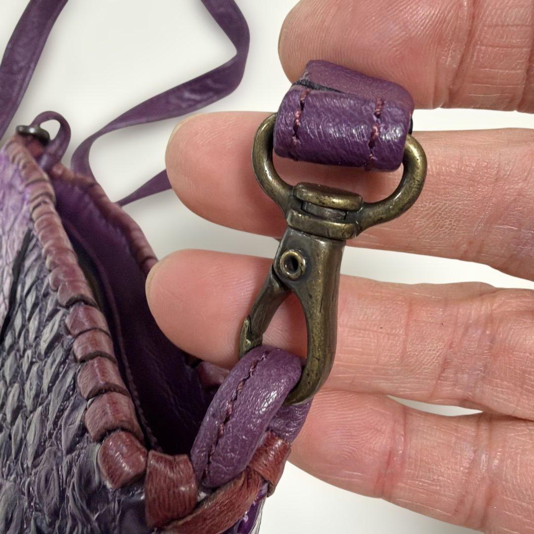IBIZA　パープル系パッチワーク　ワニ革　ミニショルダー　美品！