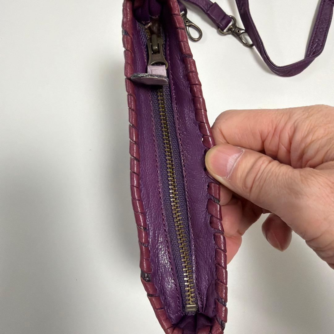 IBIZA　パープル系パッチワーク　ワニ革　ミニショルダー　美品！