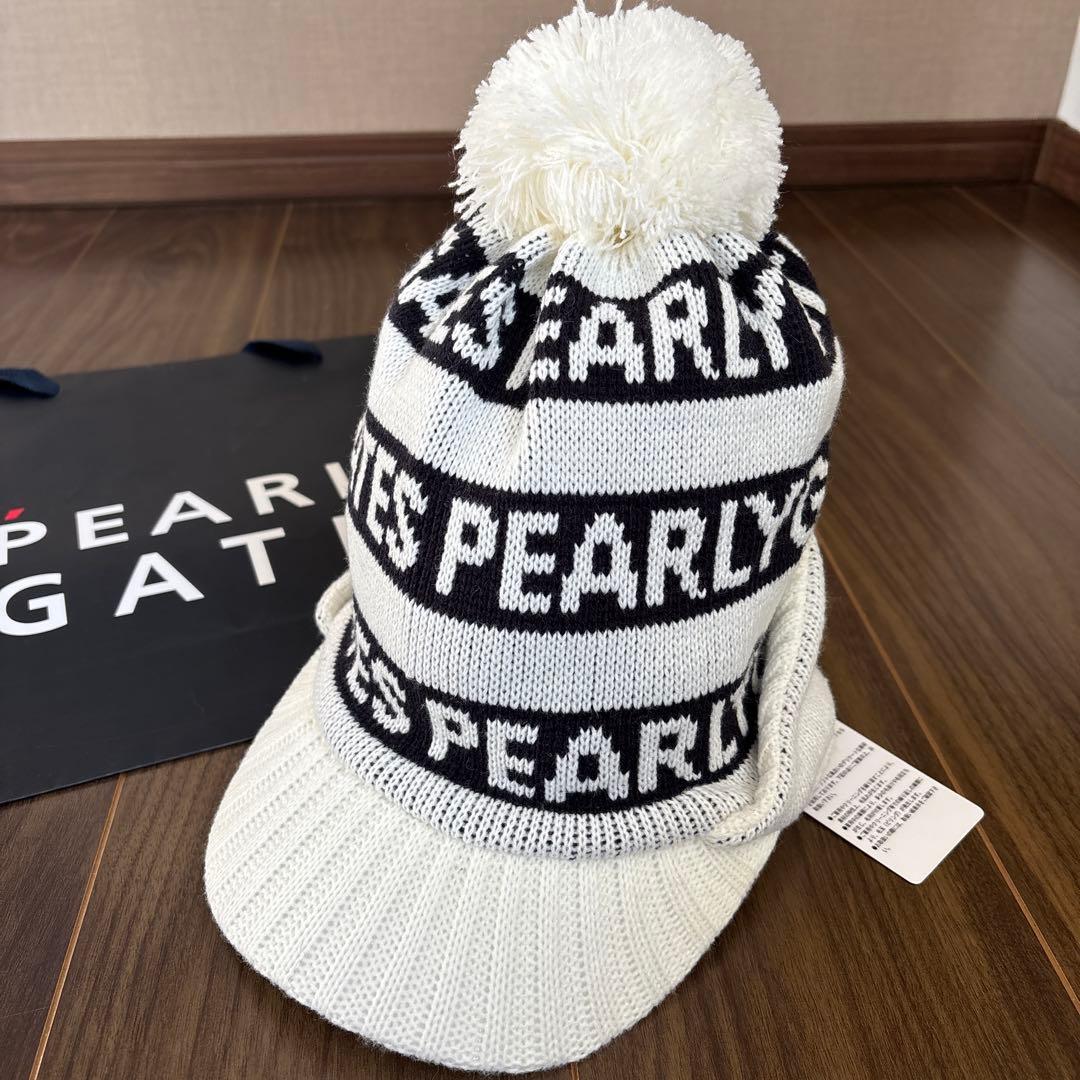 新品♪PEARLY GATES ニット帽　耳当て付き　サンバイザーユニセックス