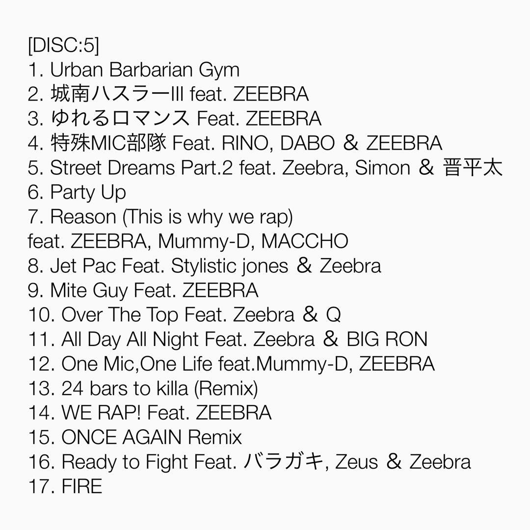 邦楽 Zeebra 100 Feat.~25th Anniversary Box~