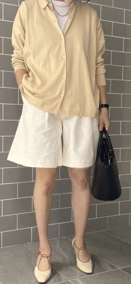 美品★SHINZONE コットンリネン ショートパンツ 36 ホワイト