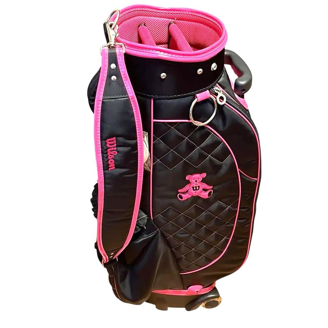 未使用 ウィルソン Wilson ベア キャスター付き キャディバッグ ブラック