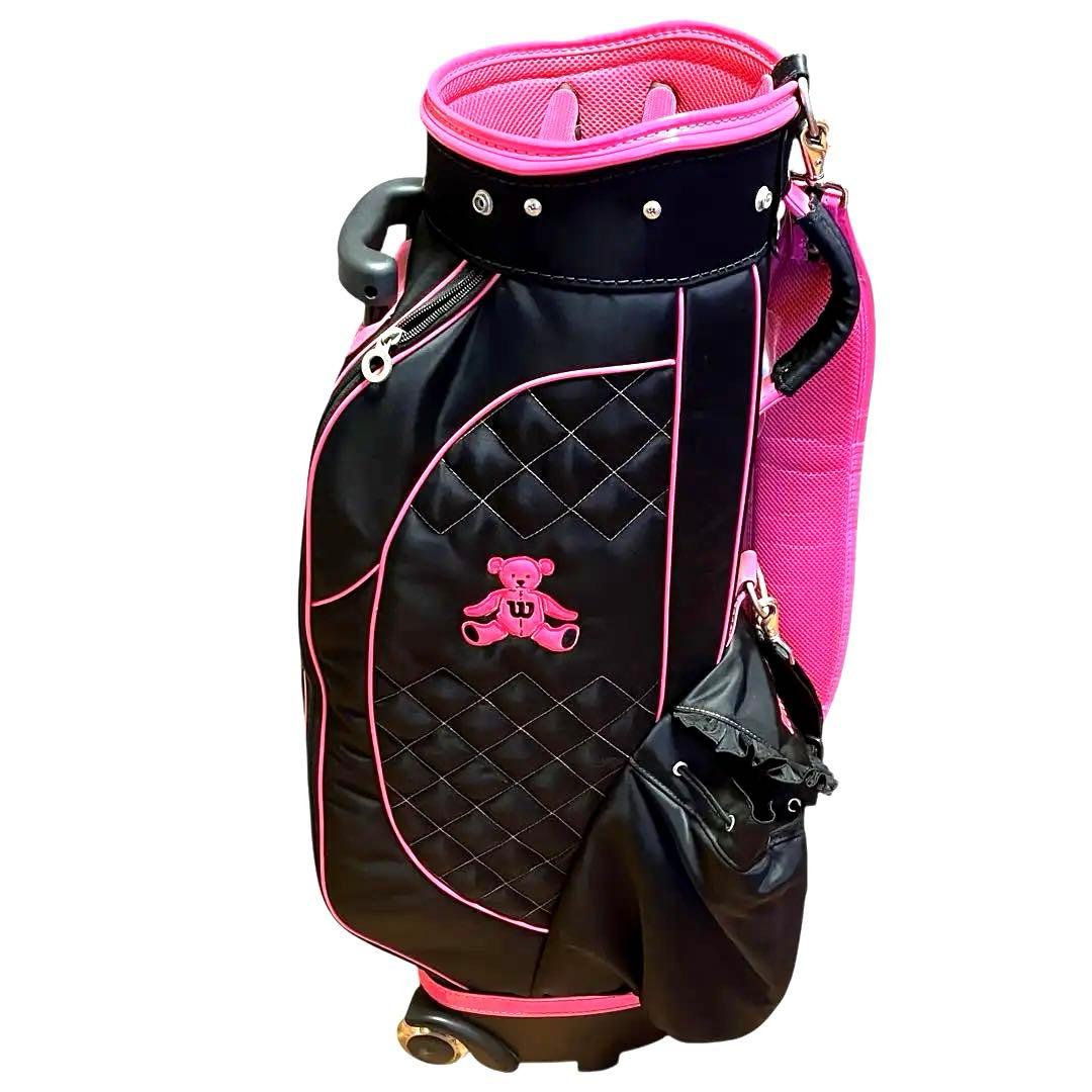 未使用 ウィルソン Wilson ベア キャスター付き キャディバッグ ブラック