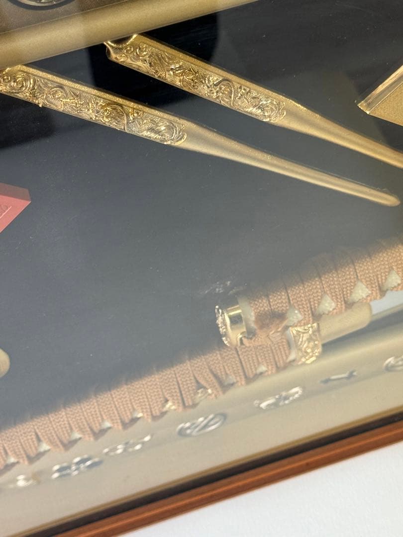 武家三大家家紋 徳川 織田 豊臣 名刀額飾り　模造刀　鍔　刀