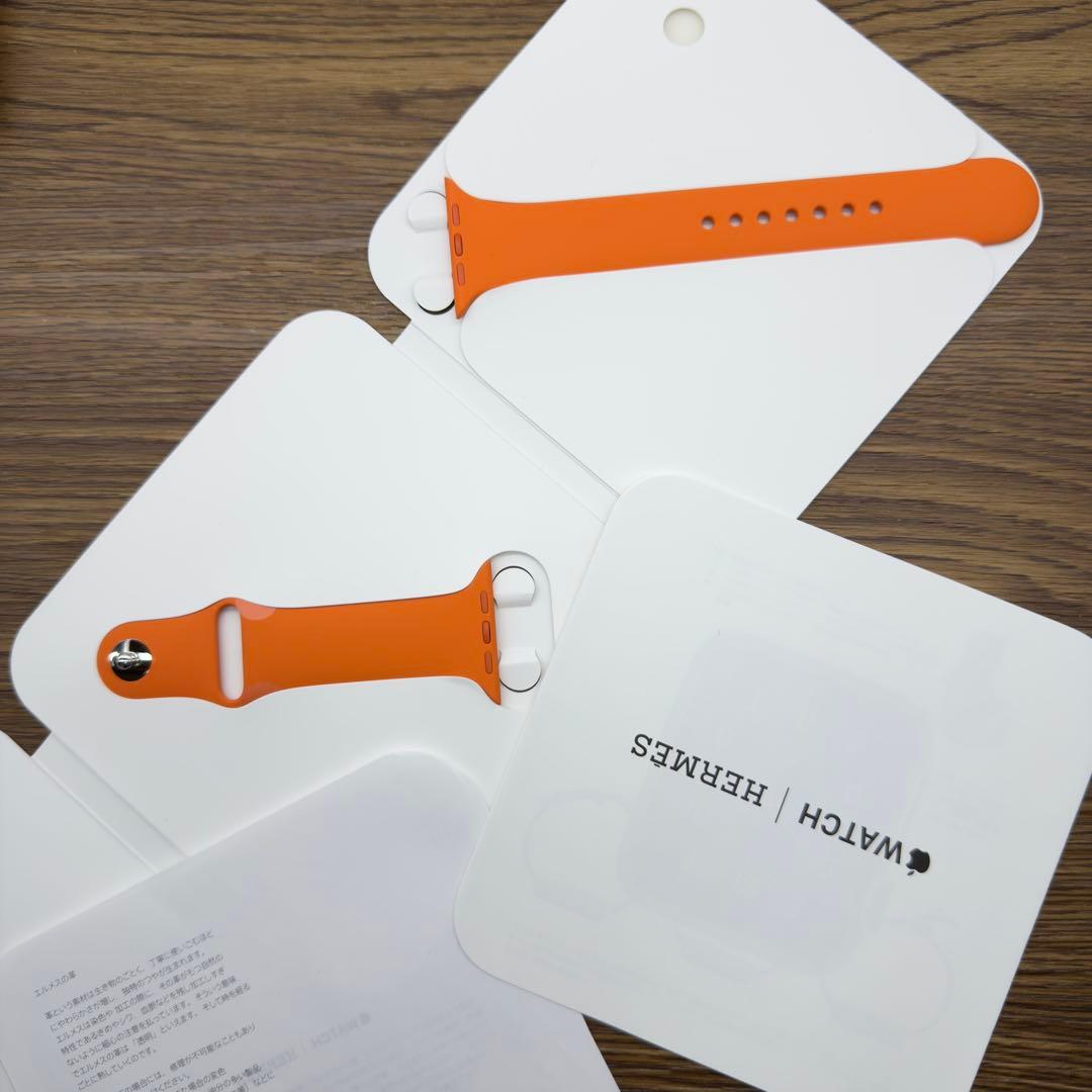 3038 未使用　Apple Watch エルメス　オレンジ　ラバーバンド