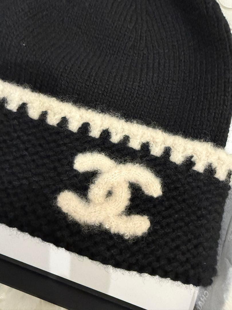 CHANEL 新品　ニット帽　シャネル　カシミヤ　シルク