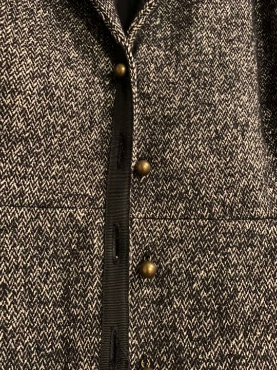 値下げ☆ 美品　ポール カ　PAULE KA　シルクツイード　黒コート コート