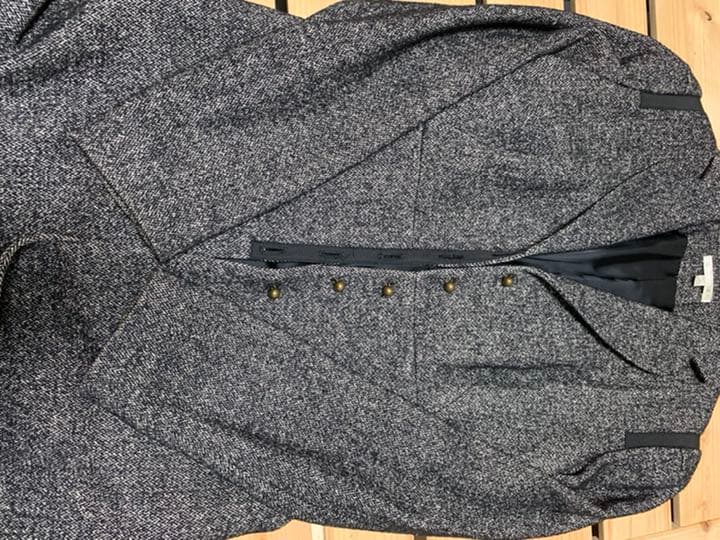 値下げ☆ 美品　ポール カ　PAULE KA　シルクツイード　黒コート コート