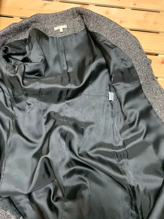 値下げ☆ 美品　ポール カ　PAULE KA　シルクツイード　黒コート コート