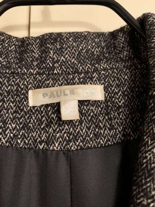 値下げ☆ 美品　ポール カ　PAULE KA　シルクツイード　黒コート コート