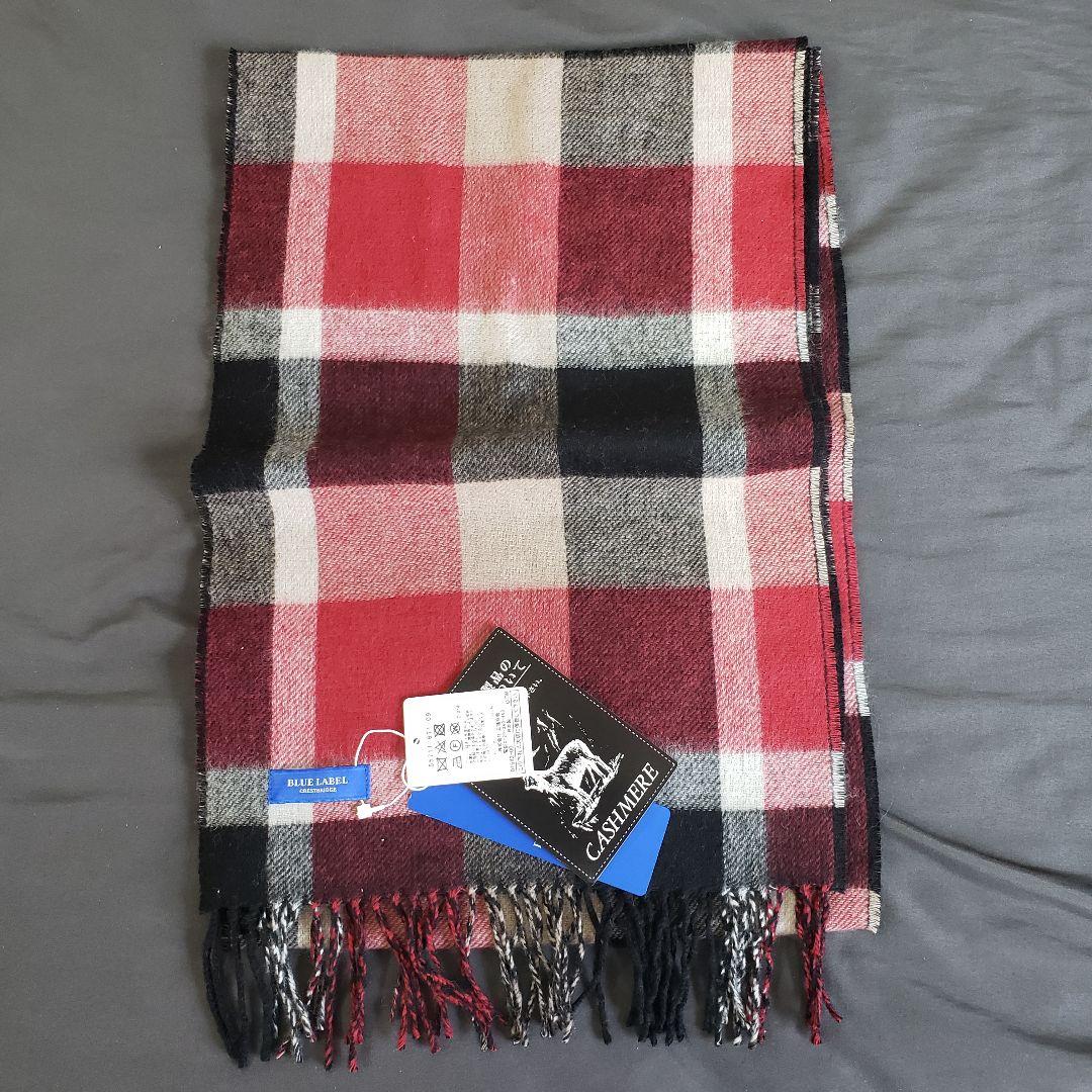 【らりるれろーる】ブルーレーベルクレストブリッジ　カシミヤ100％マフラー