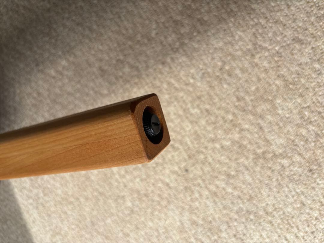 アルダー材　机　 オイル塗装　引き出し付き