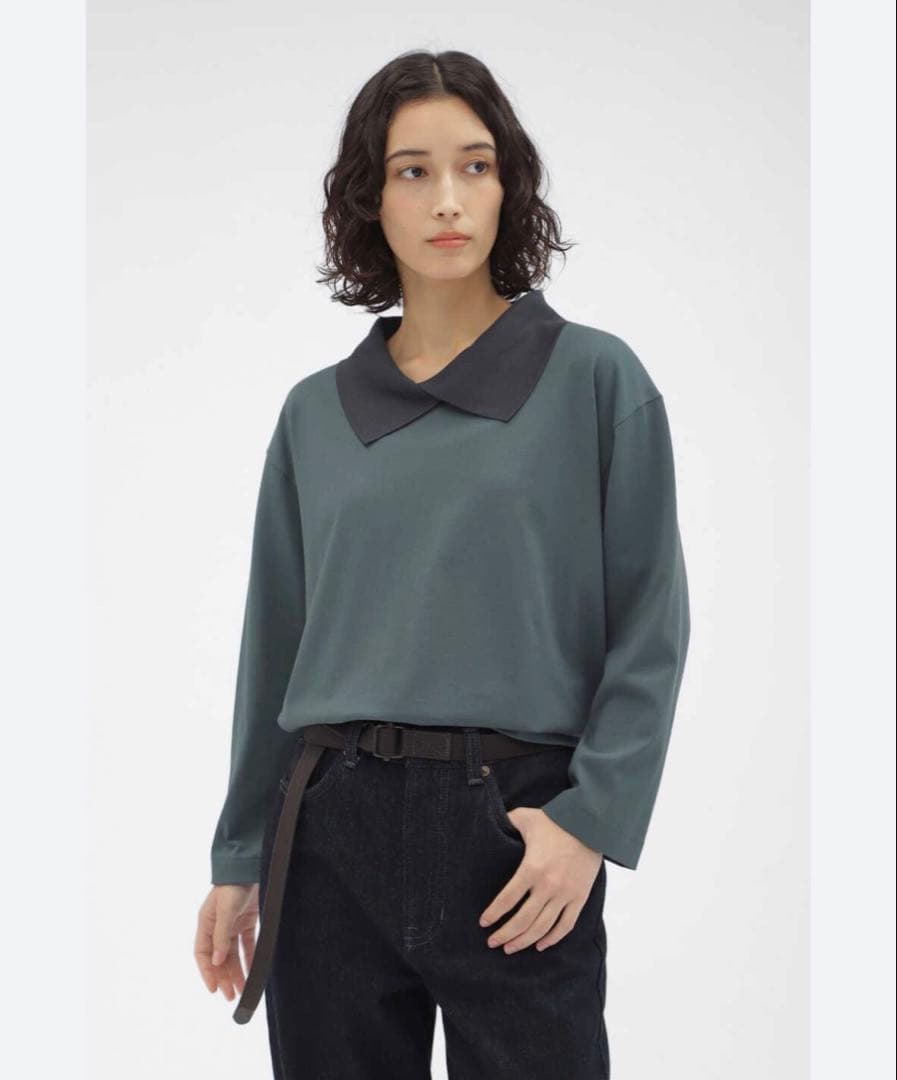 【美品】マーガレットハウエル 2024AW 襟付きニットジャンパー シルク