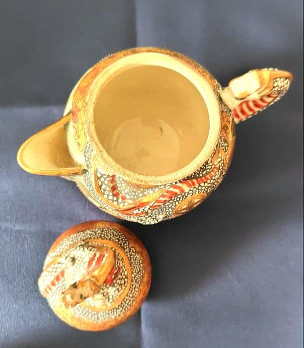 【Yuki_Tanaka様用】 薩摩焼島津家紋大日本長州山　龍文ポット3点セット