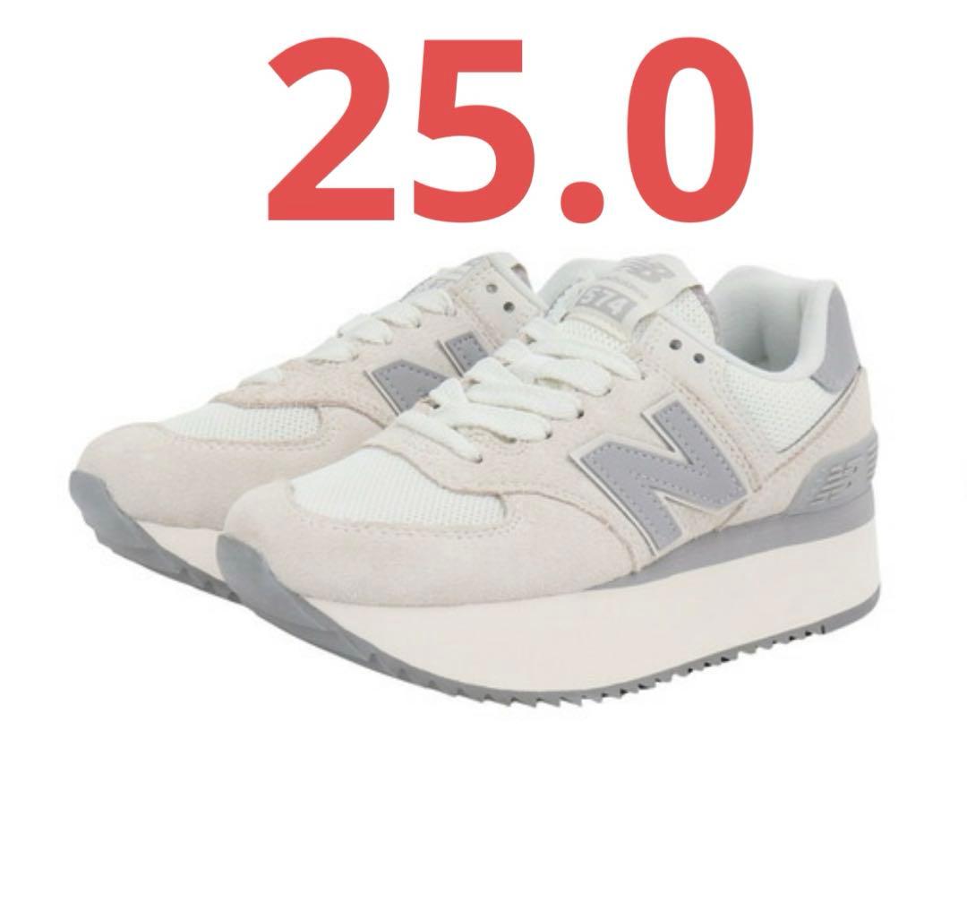 ニューバランス　574 厚底　WL574ZJP ホワイト　25.0 新品