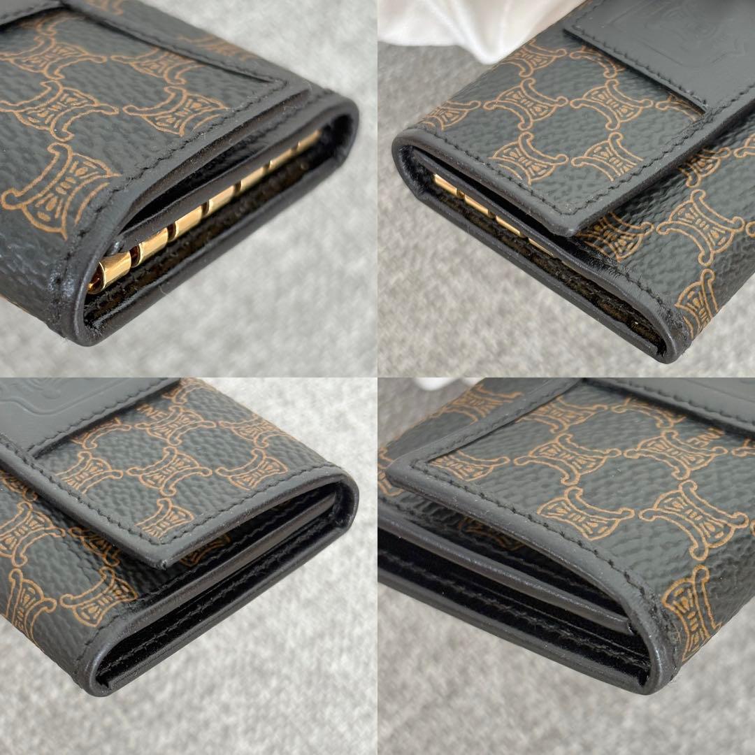 【極美品】【箱付き】セリーヌ マカダム 6連キーケース 黒ブラック レザー131