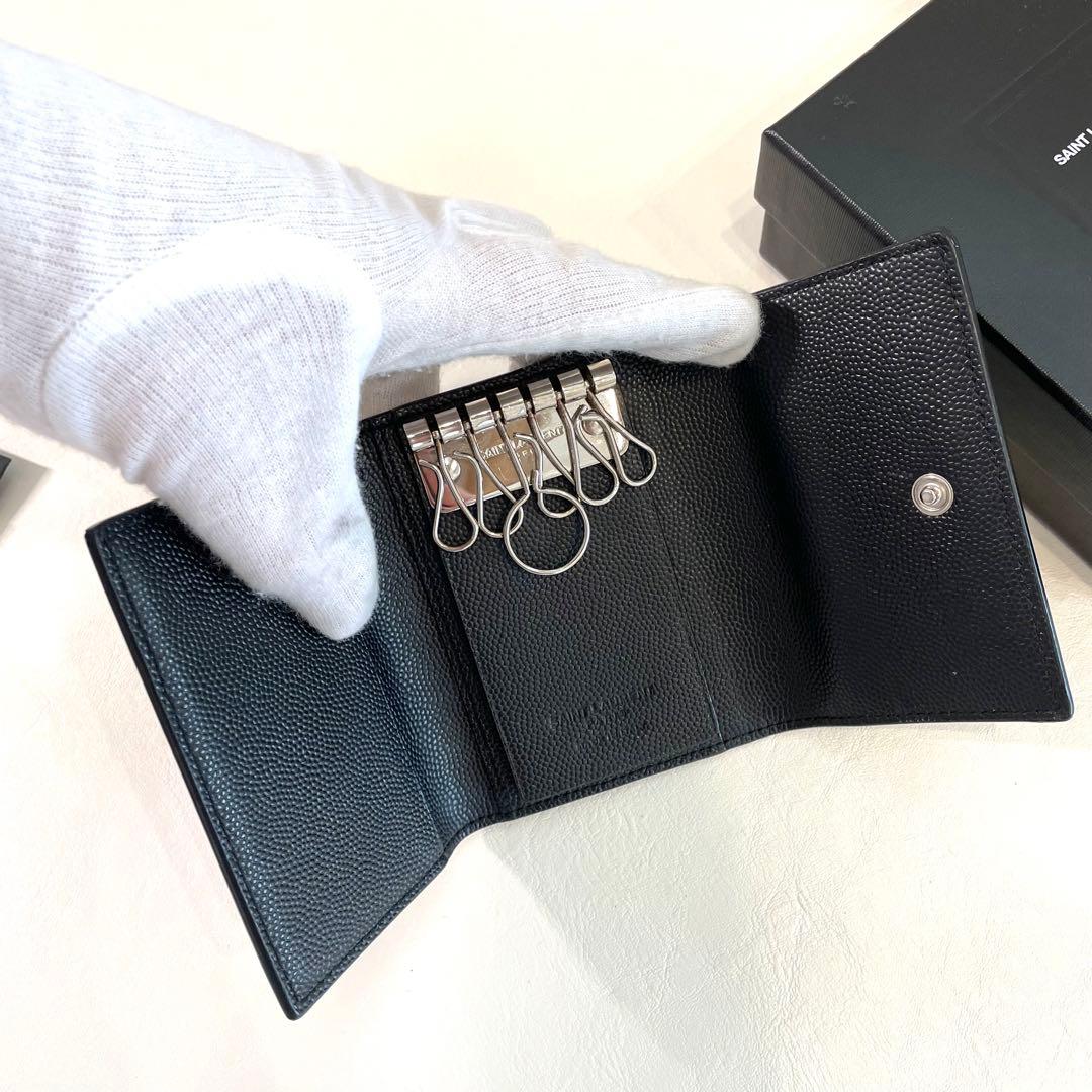 極美品　サンローラン　キーケース　付属品　黒　人気　レザー
