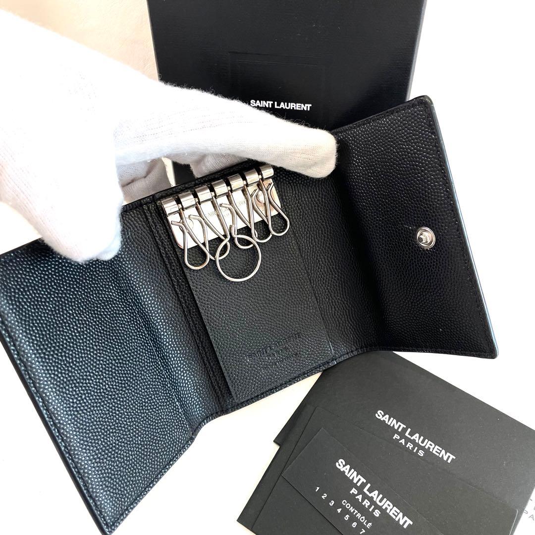 極美品　サンローラン　キーケース　付属品　黒　人気　レザー
