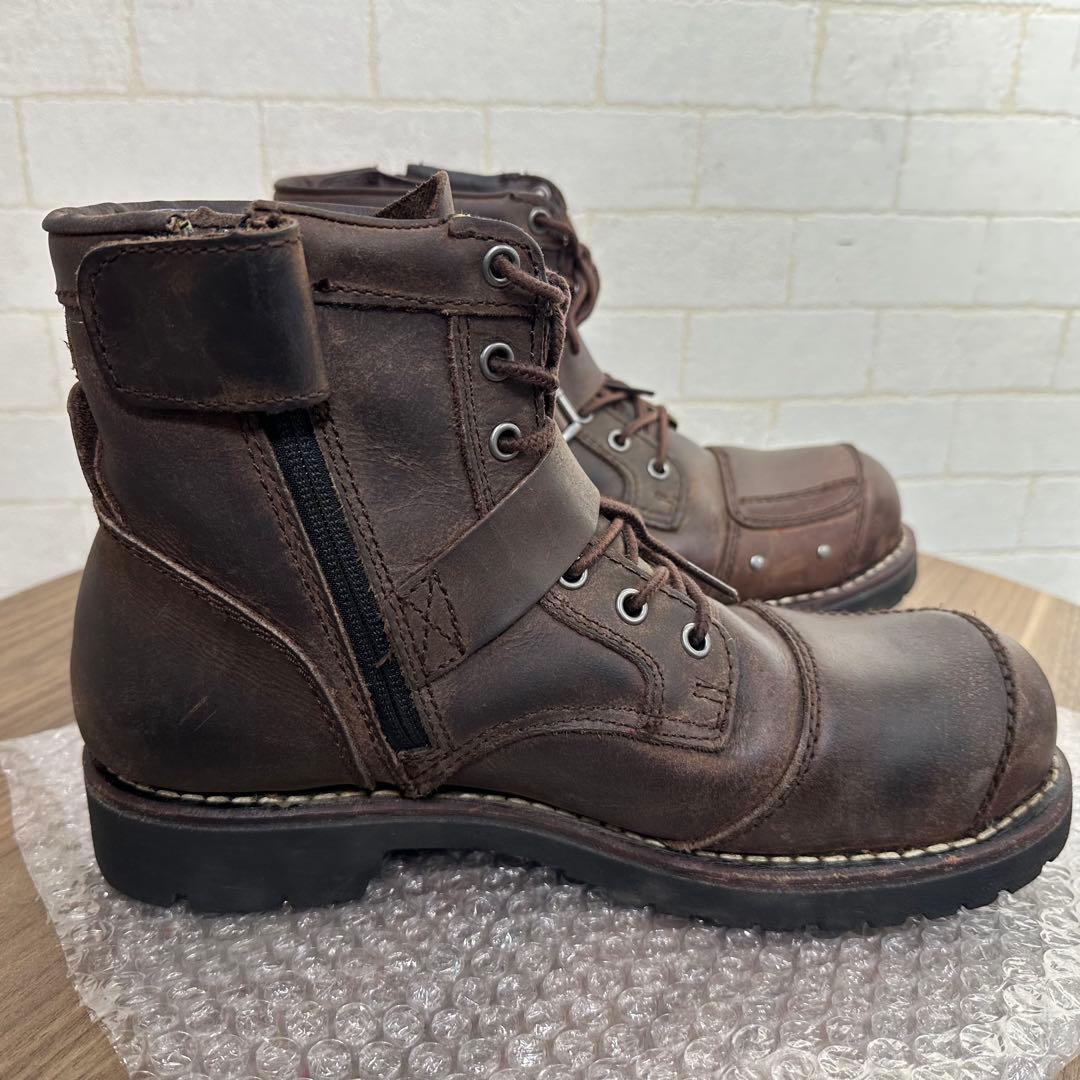 ALPHA 本革 ベルテッドバイカーズ ショート ブーツ ライダーシューズ