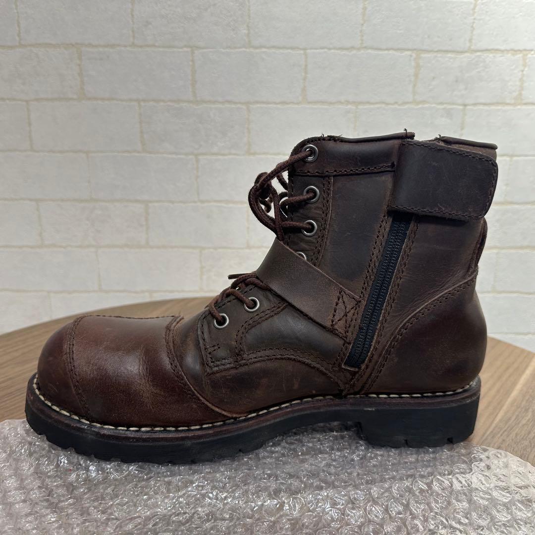 ALPHA 本革 ベルテッドバイカーズ ショート ブーツ ライダーシューズ